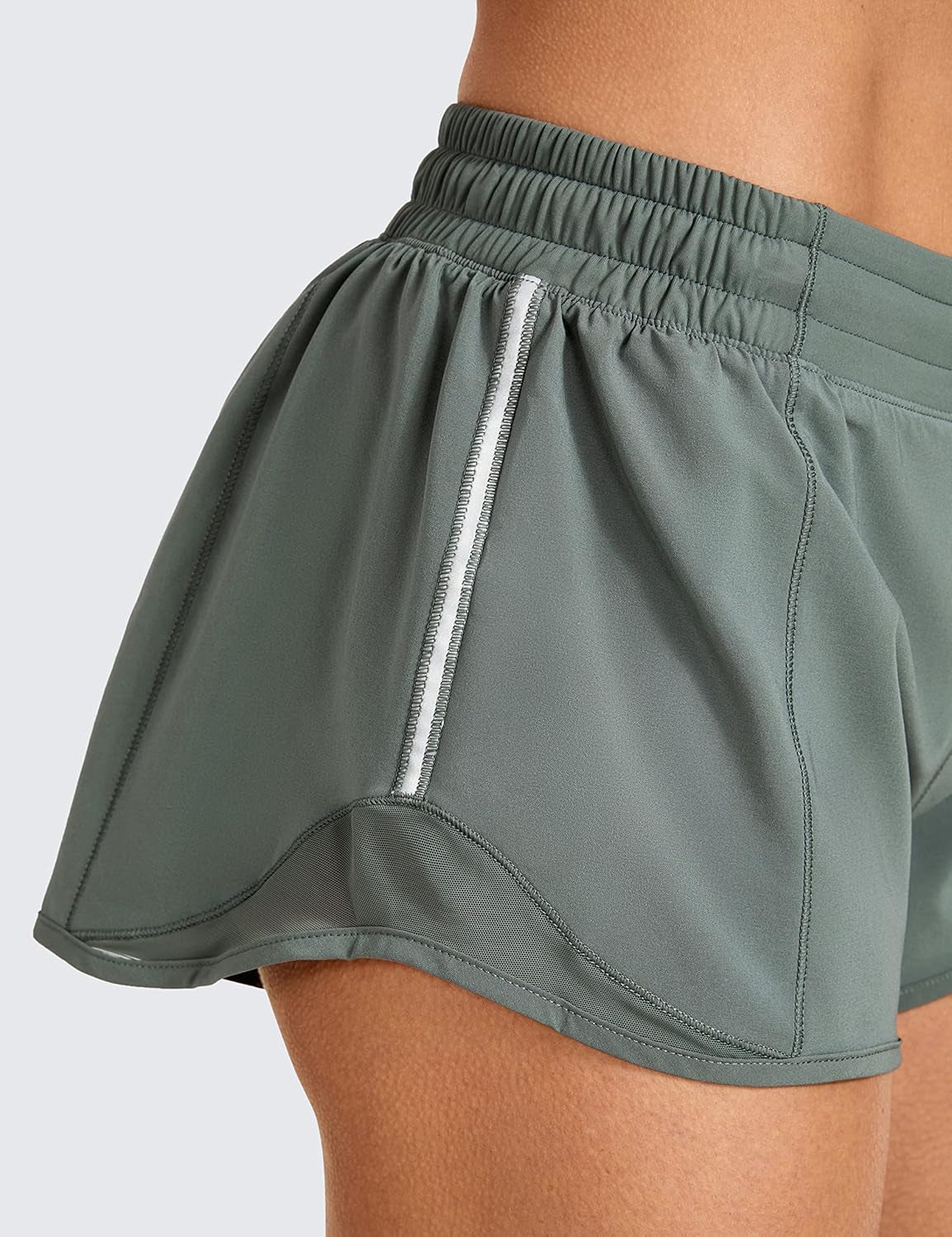 Lined Mid-Rise Feathery-Fit Shorts with Drawstring by