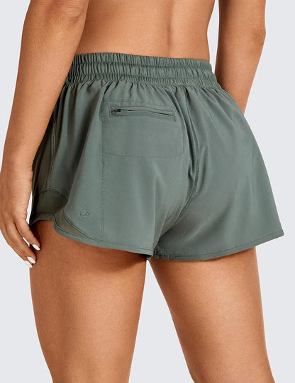 Lined Mid-Rise Feathery-Fit Shorts with Drawstring by