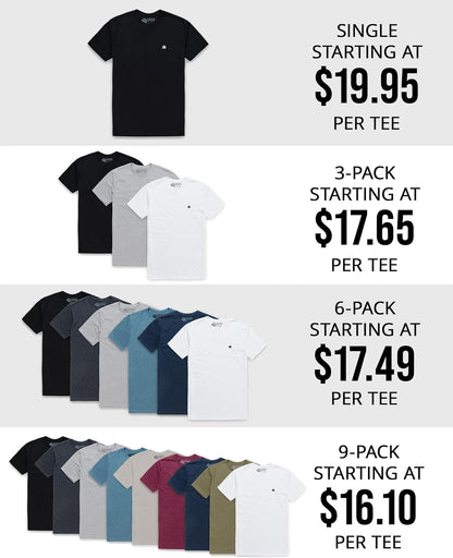 Men'S Fitted Crew Neck Logo Basic Tees - Modern Fit Fresh Classic Short Sleeve T-Shirts for Men (Green, Medium)