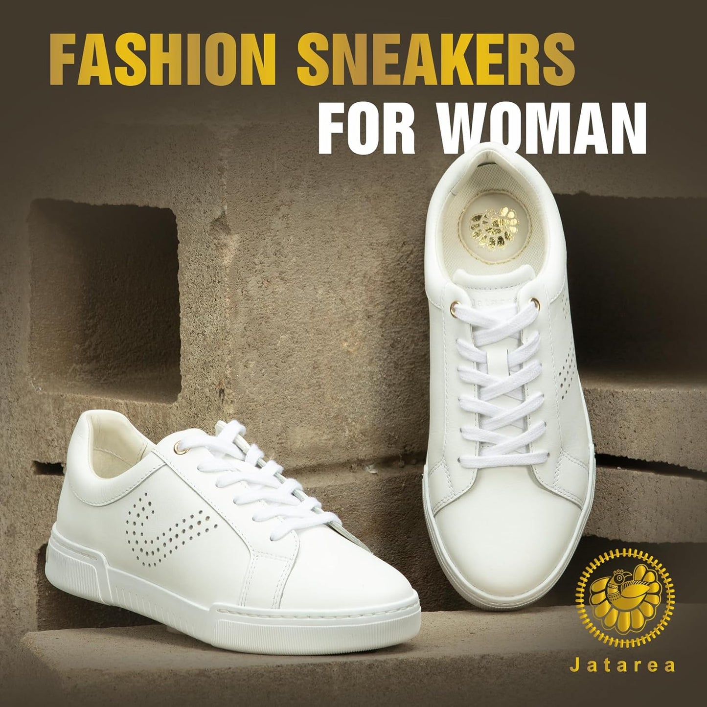 Women'S Fashion Sneakers – Genuine Leather Casual Shoes, Comfortable Cushioned Insole, TPR Rubber Sole, Stylish Lifestyle, Lightweight and Durable Travel Sneakers