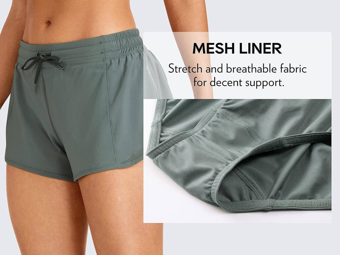 Lined Mid-Rise Feathery-Fit Shorts with Drawstring by